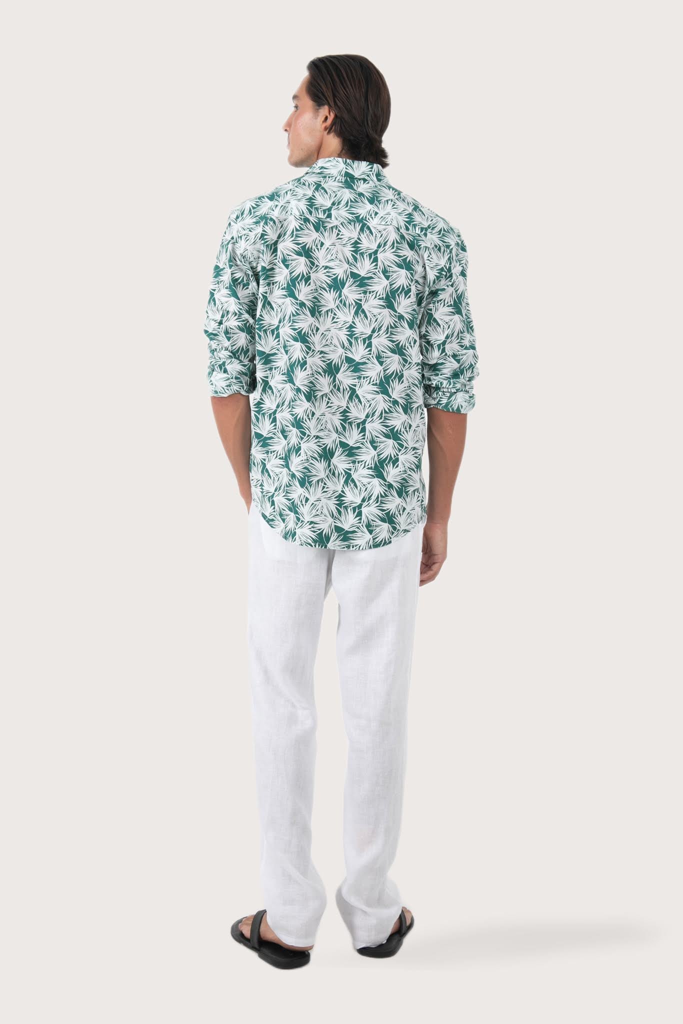 Panta Cotton Shirt Summer Flora Crowd Leaves