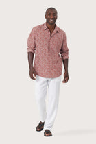 Front view of the Panta Cotton Shirt Summer Flora Spring Bliss Brick by By The Sea Bali, styled for effortless summer dressing