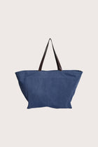 Back view of the Paradise Tote Bag Navy showcasing artisanal craftsmanship and refined detailing