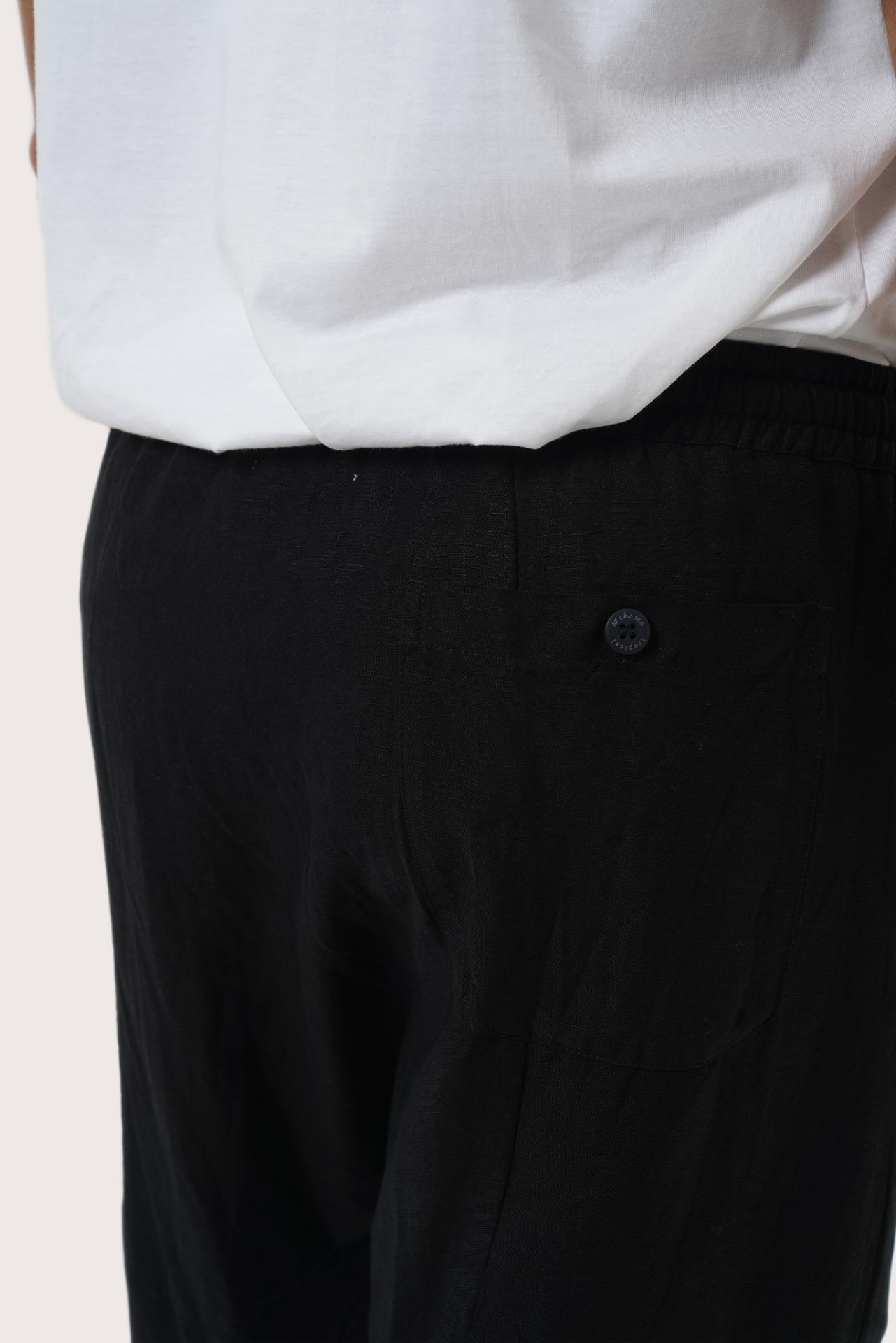 Resortwear styling featuring the Parha Linen Pant Black by By The Sea Bali