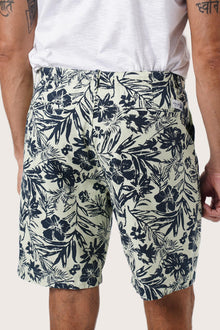 Men's resortwear styling featuring the Paulo Bermuda Shorts in Little Palm Light Green by By The Sea Bali