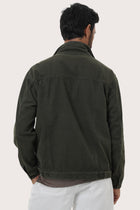 Detailed back view highlighting the relaxed silhouette and cotton craftsmanship