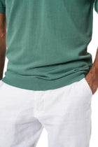 By The Sea Bali Rado Cotton Knit Polo T-Shirt Sage