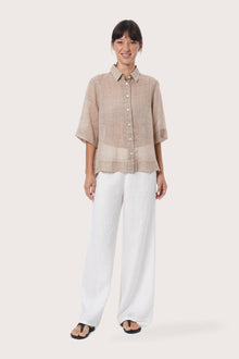 By The Sea Bali Rae Shirt in Crème featuring a relaxed resort-inspired silhouette