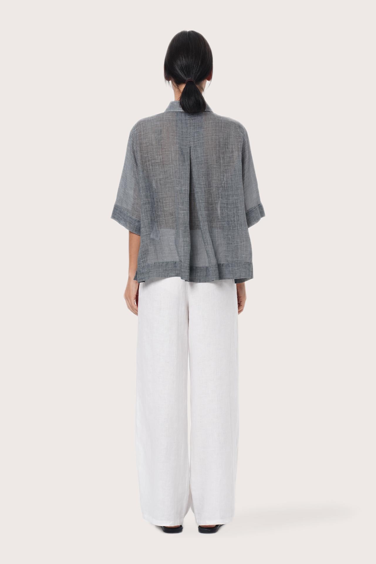 By The Sea Bali Back view of the Rae Shirt in Dark Grey