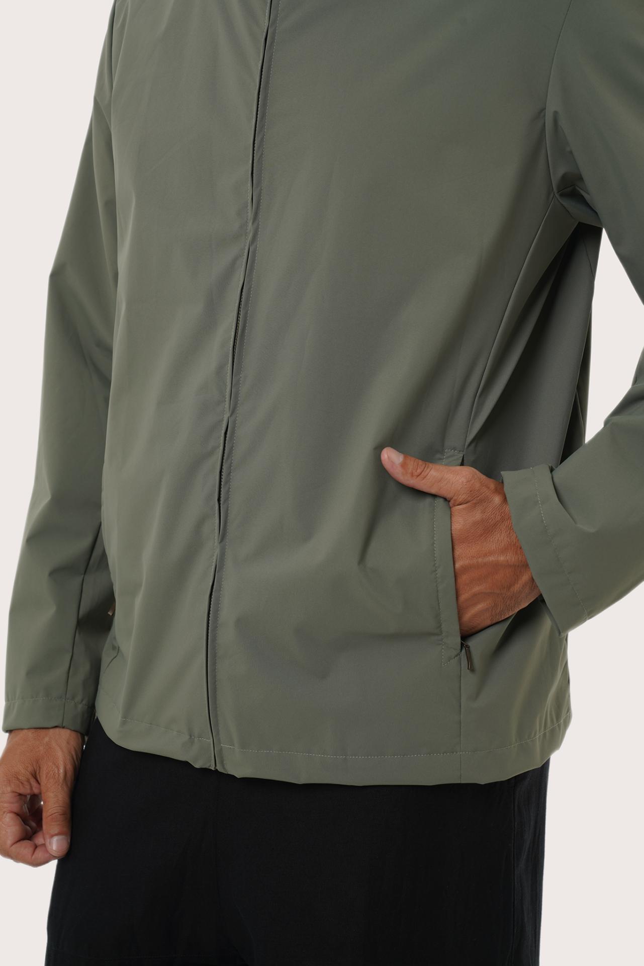 Close-up texture of the lightweight polyester fabric and premium craftsmanship