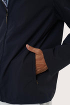 Close-up texture of the lightweight polyester fabric and premium craftsmanship