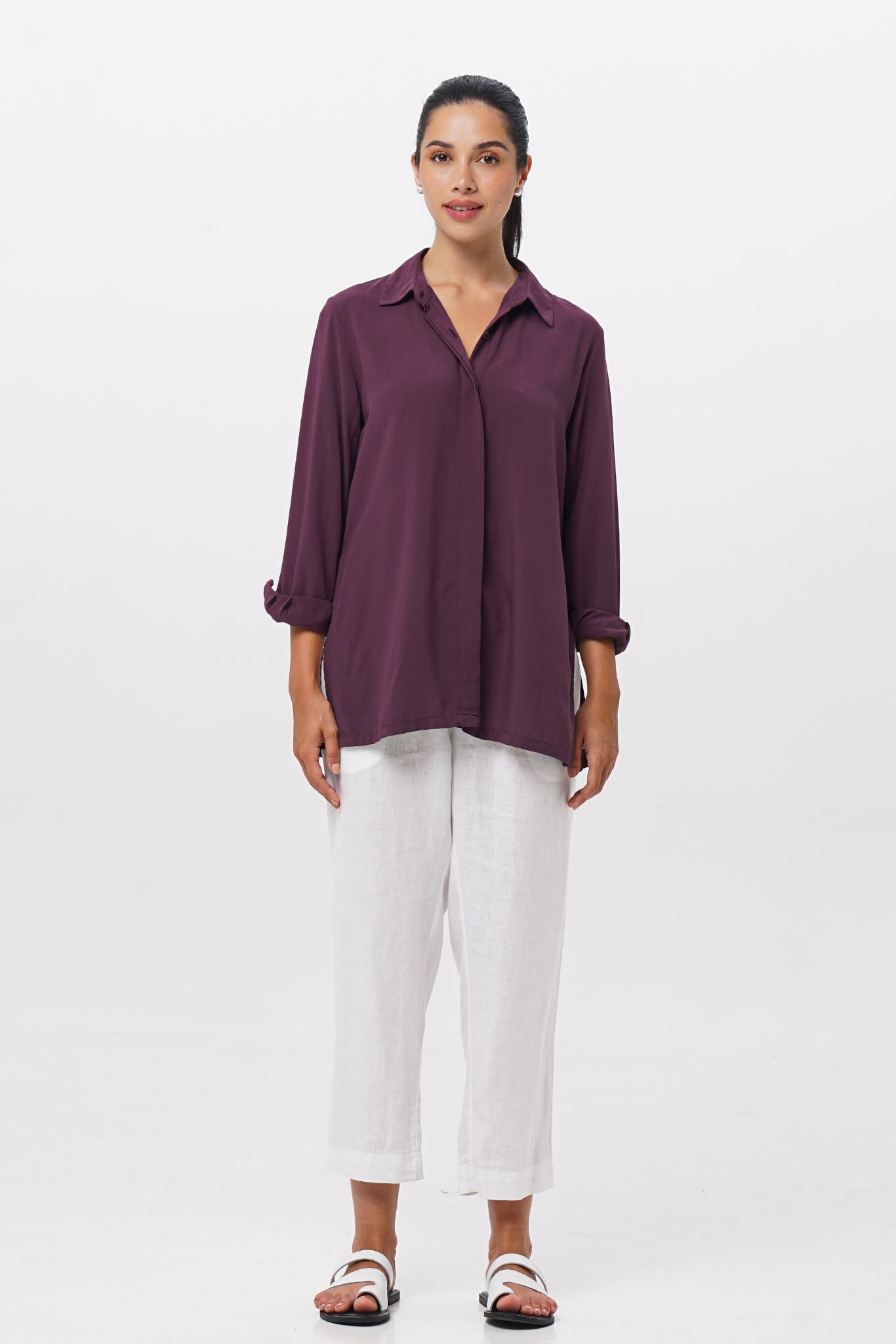 Amalia side slit shirt Vino