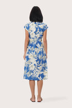 By The Sea Bali Back view of the Sabang Dress in Hibiscan Batik Blue