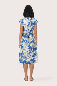 By The Sea Bali Back view of the Sabang Dress in Hibiscan Batik Blue