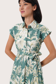 By The Sea Bali Hibiscan Batik Green print detail on the Sabang Dress