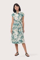 By The Sea Bali Sabang Dress in Hibiscan Batik Green featuring an elegant resort silhouette