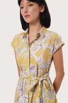 By The Sea Bali Hibiscan Batik Yellow print detail on the Sabang Dress