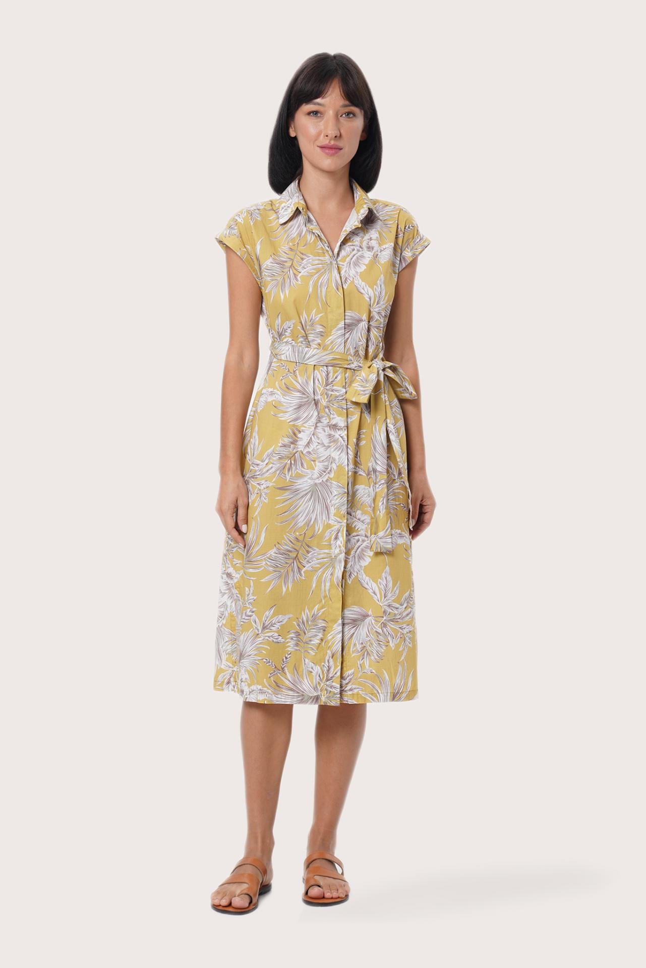 By The Sea Bali Women's Sabang Dress in Hibiscan Batik Yellow styled for tropical escapes