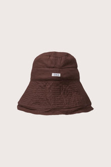 By The Sea Bali Savanna Linen Hat in choco with an elegant wide-brim resort silhouette