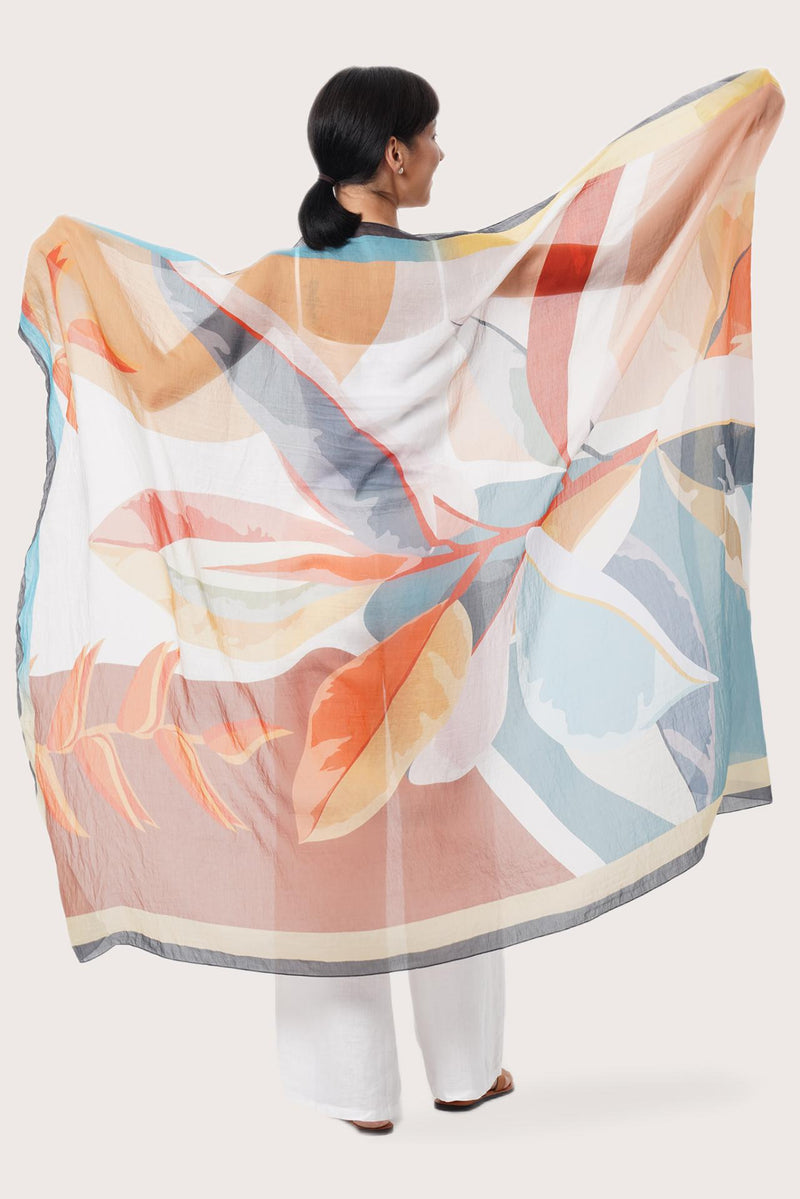By The Sea Bali Bougenville Multicolor Lightweight fabric and floral print detail on the Savaya Sarong