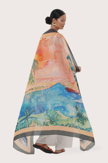 Refined Summer Paint print detail on the Savaya Sarong