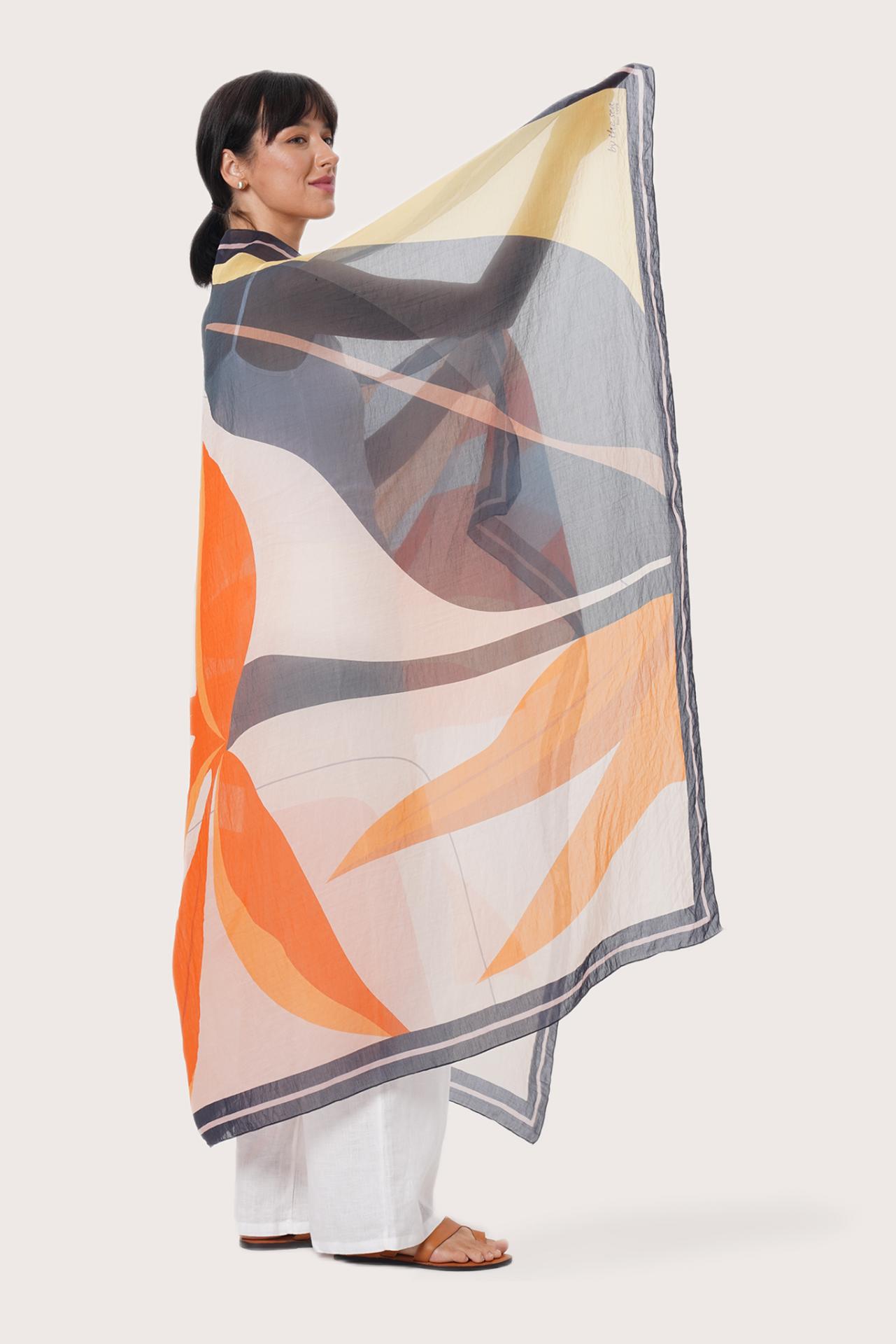 By The Sea Bali Side view of the Savaya Sarong showcasing its fluid drape and lightweight feel