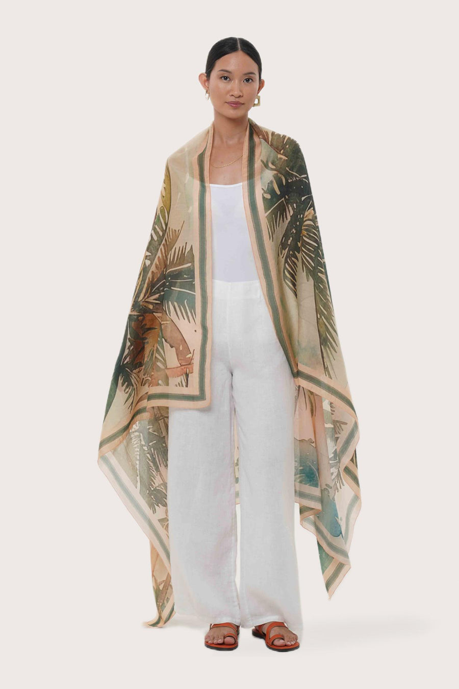 Savaya Sarong in Sunset Palm with an effortless resortwear silhouette