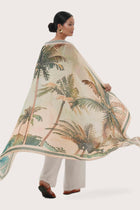 Savaya Sarong in Sunset Palm styled for elevated tropical resort living