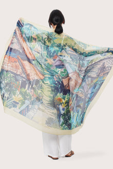 By The Sea Bali Lightweight Savaya Sarong Village Vibe Multicolor print detail on the Savaya Sarong