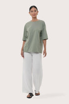 By The Sea Bali Women's Serva Loose T-Shirt in Pastel Sage styled for effortless everyday dressing