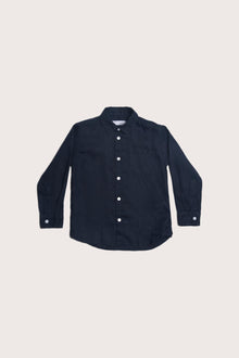 Shio Long Sleeves Linen Shirt in Navy designed for effortless coastal elegance