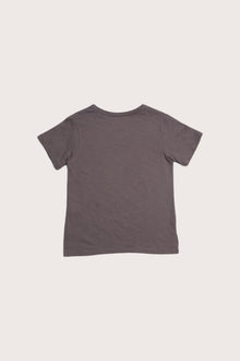 Classic back view of the Short Sleeve V-neck T-shirt in Brown