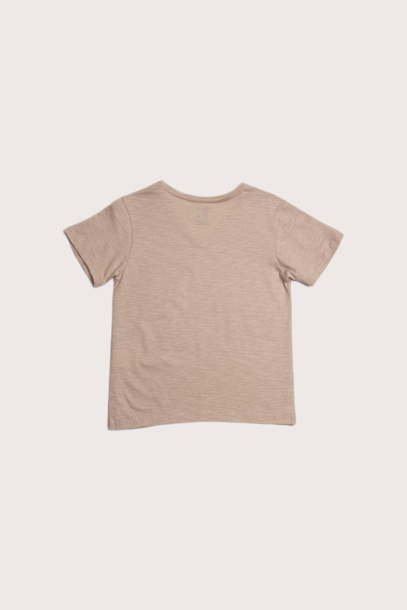 Classic back view of the Short Sleeve V-neck T-shirt in Cream