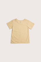 Classic back view of the Short Sleeve V-neck T-shirt in Light Yellow