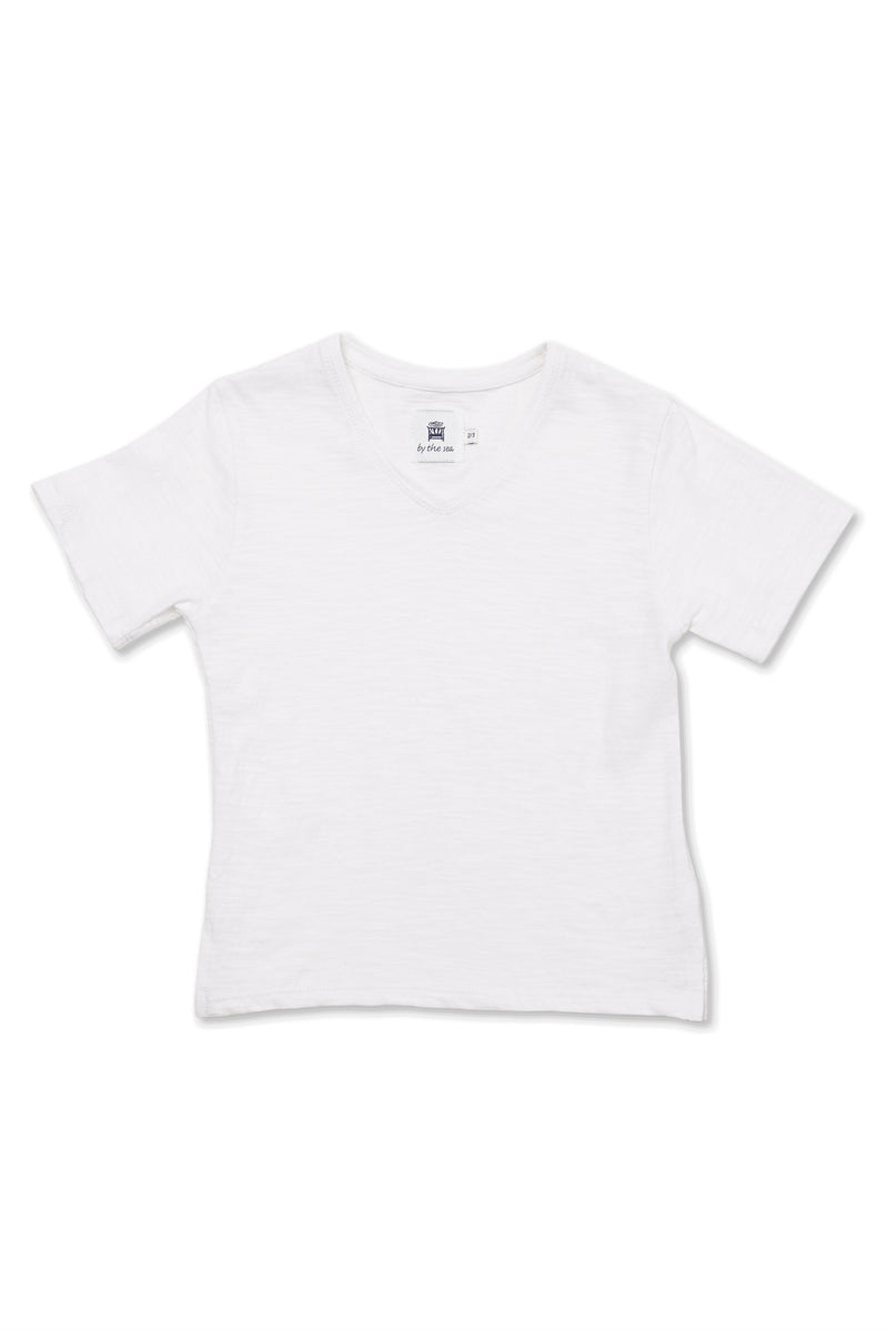 Short Sleeve V-neck T-shirt in White with a clean and effortlessly refined silhouette