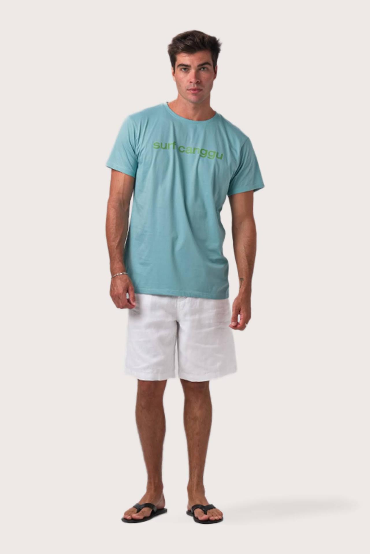 By The Sea Bali Skala Surf Canggu t-shirt Turquoise – refined men's resort tee with a relaxed, contemporary silhouette