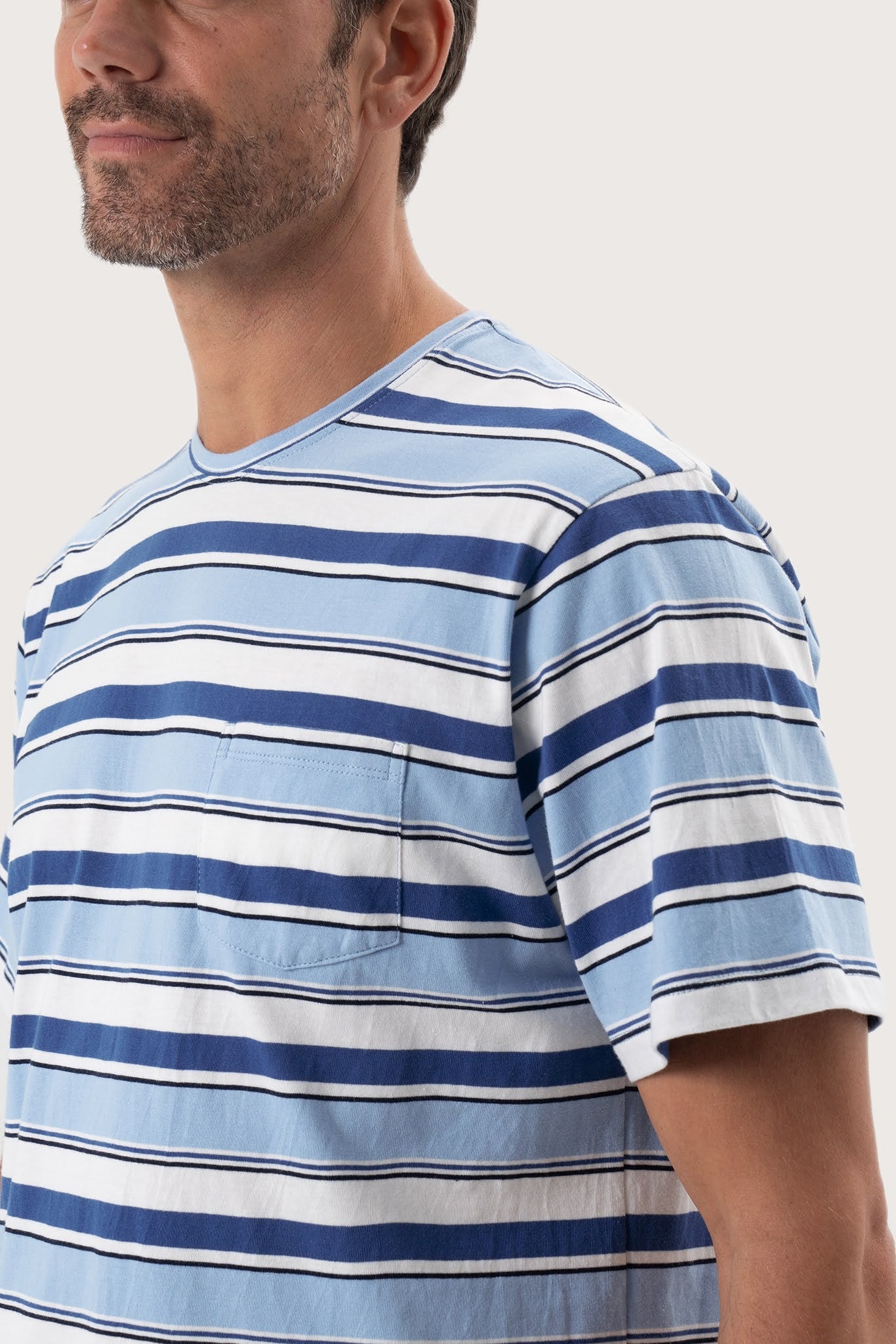 Striped cotton T-shirt Blue Mix