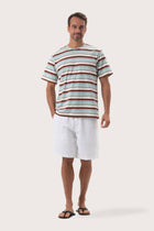 By The Sea Bali Striped cotton T-shirt Mint Mix – refined men's resort tee with a relaxed, contemporary silhouette
