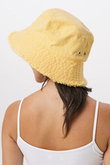 Back view of Sunday Bucket Hat Yellow showcasing a timeless casual design