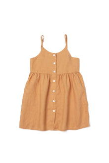 Close-up of premium breathable linen texture on Tilly Kids Dress