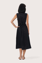 By The Sea Bali Back view of the Veria Linen Dress in Black