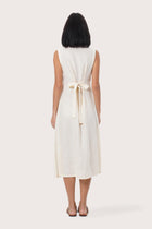 By The Sea Bali Back view of the Veria Linen Dress in Cream