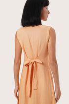 By The Sea Bali Premium linen fabric detail highlighting the Veria Linen DressVeria Linen Dress Orange