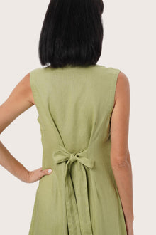 By The Sea Bali Premium linen fabric  and tailored detail highlighting the Veria Linen Dress