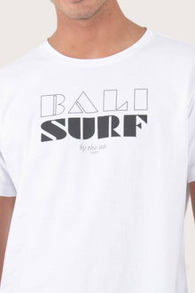 Close-up of the Watu T-shirt Bali Surf by By The Sea Bali – exceptional fabric quality and texture