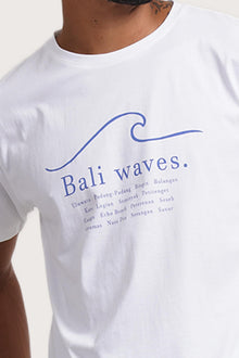 Close-up of the Watu T-shirt Bali Waves by By The Sea Bali – exceptional fabric quality and texture