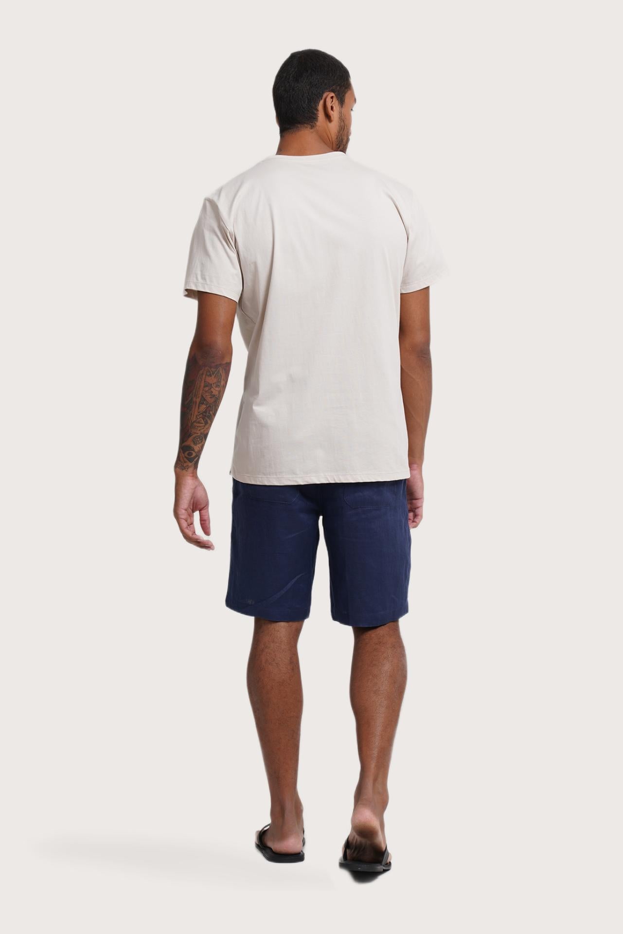 Back view of the By The Sea Bali Watu T-shirt Canggu in Cream – clean tailoring and refined craftsmanship