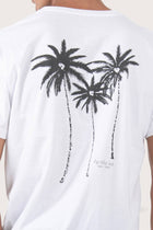 Close-up of the Watu T-shirt Palm Print by By The Sea Bali – exceptional fabric quality and texture