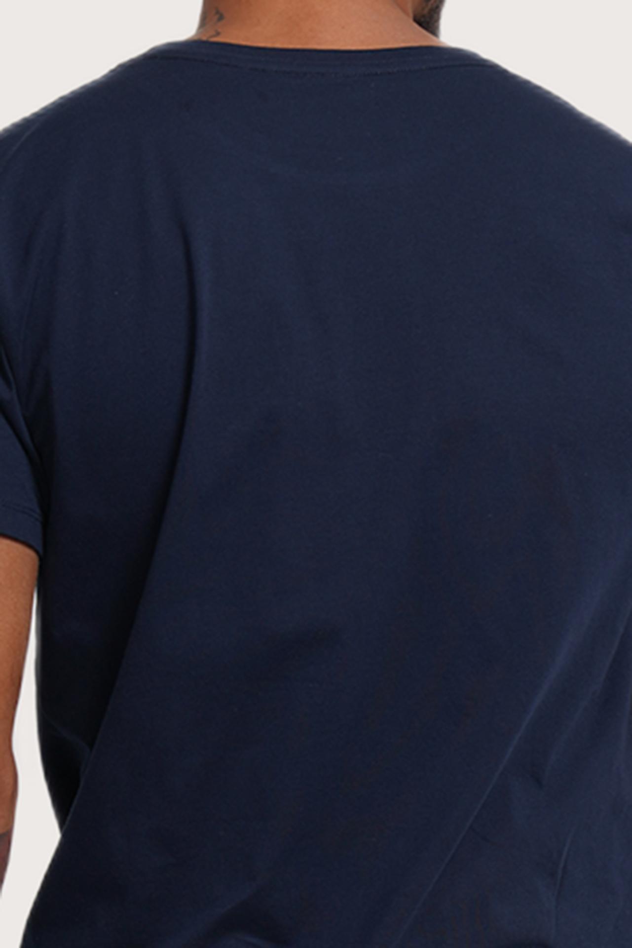 Back detail of the Watu T-shirt Ubud in Navy by By The Sea Bali – premium stitching and artisan quality