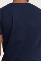Back detail of the Watu T-shirt Ubud in Navy by By The Sea Bali – premium stitching and artisan quality