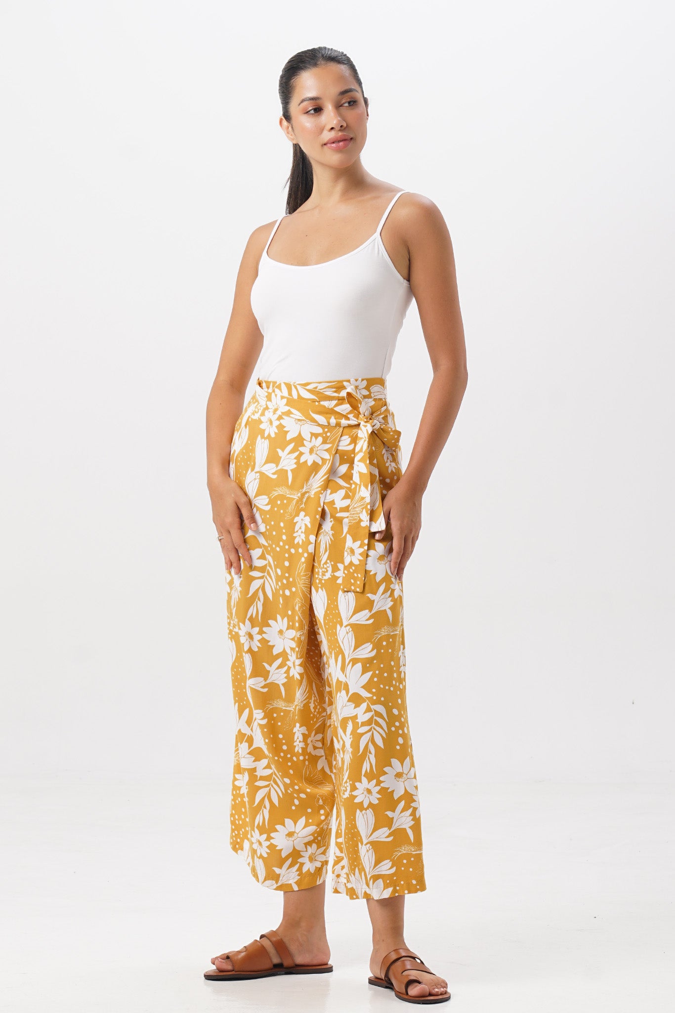 Palazzo Wrapped Pants Bali Parrots Canalia
