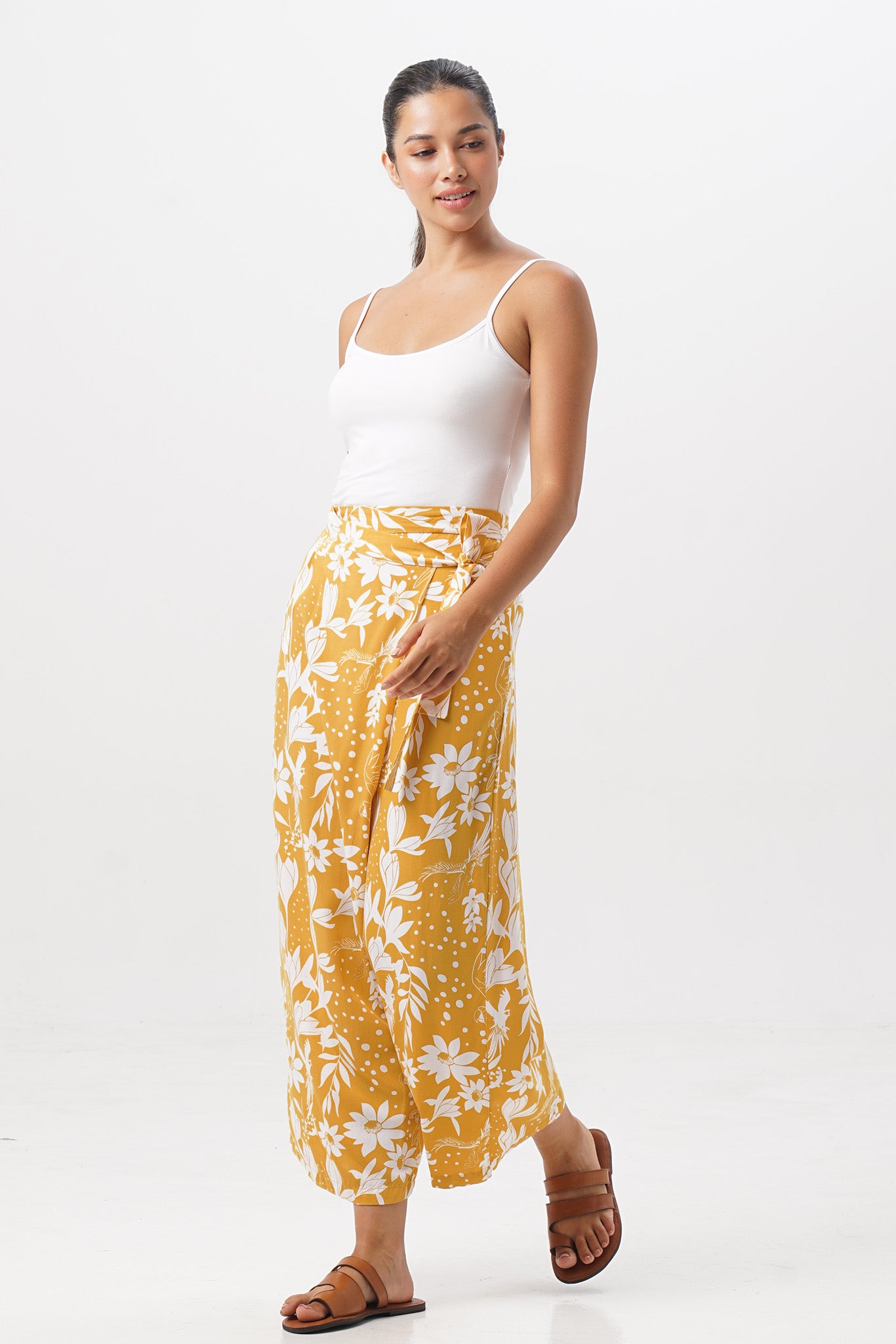 Palazzo Wrapped Pants Bali Parrots Canalia
