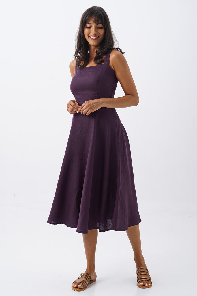 Gelora Linen Dress Violet