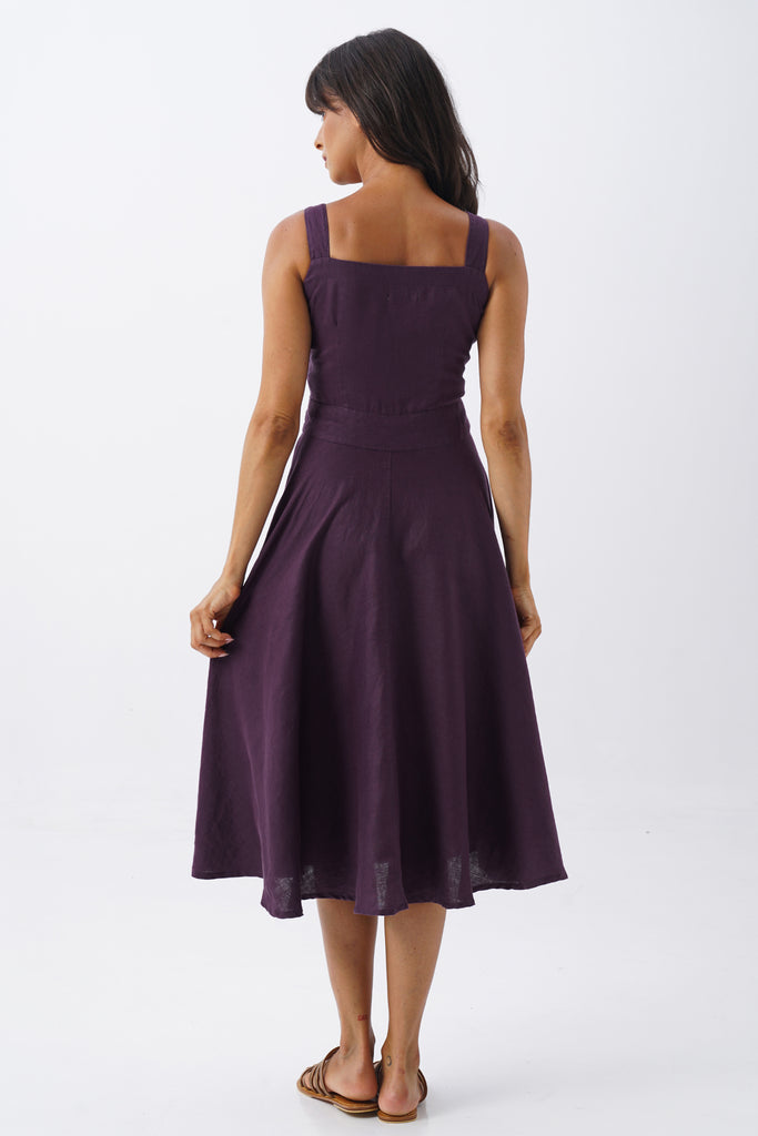 Gelora Linen Dress Violet